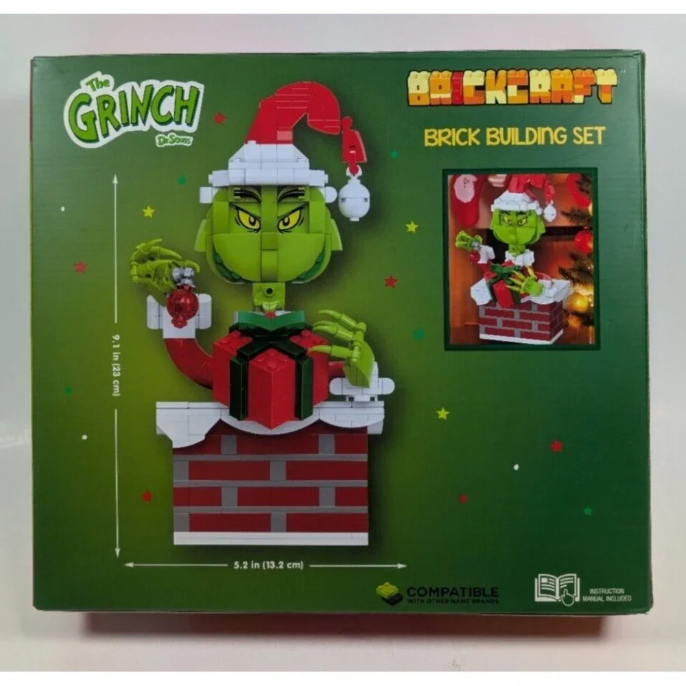 Brickcraft Dr. Seuss The Grinch Up The Chimney Grinch Brick Building Set 504 Pcs